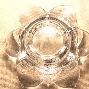 Mikasa Sparkling Crystal Lotus Votile Candle Tealight Holder Set Of 2 Heavy Crys